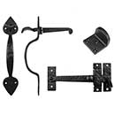 Iron Valley [T-81-905] Cast Iron Gate Thumb Latch Kit - Light Duty - Heart End - Flat Black Finish - 8 1/2" L