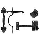 Iron Valley [T-81-903] Cast Iron Gate Thumb Latch Kit - Light Duty - Spear End - Flat Black Finish - 8 3/4" L