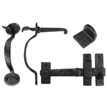 Iron Valley [T-81-913] Cast Iron Gate Thumb Latch Kit - Heavy Duty - Bean End - Flat Black Finish - 7 1/2&quot; L