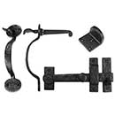 Iron Valley [T-81-913] Cast Iron Gate Thumb Latch Kit - Heavy Duty - Bean End - Flat Black Finish - 7 1/2&quot; L