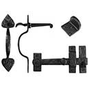 Iron Valley [T-81-915] Cast Iron Gate Thumb Latch Kit - Heavy Duty - Spear End - Flat Black Finish - 9" L