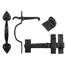 Iron Valley [T-81-917] Cast Iron Gate Thumb Latch Kit - Heavy Duty - Heart End - Flat Black Finish - 8 1/2" L