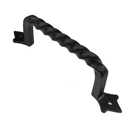 Iron Valley [T-81-103-9] Cast Iron Gate Pull Handle - Twist - Flat Black Finish - 9 1/8&quot; L