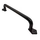 Iron Valley [T-81-105-14] Cast Iron Gate Pull Handle - Smooth Round - Flat Black Finish - 14" L
