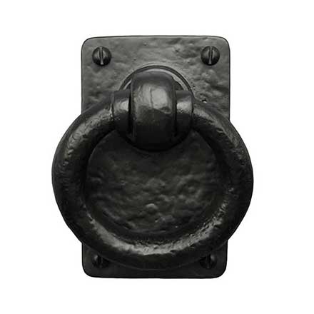 Iron Valley [T-81-513] Cast Iron Gate Ring Pull - Dummy Ring - Flat Black Finish - 4 1/2&quot; H