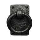 Iron Valley [T-81-513] Cast Iron Gate Ring Pull - Dummy Ring - Flat Black Finish - 4 1/2" H