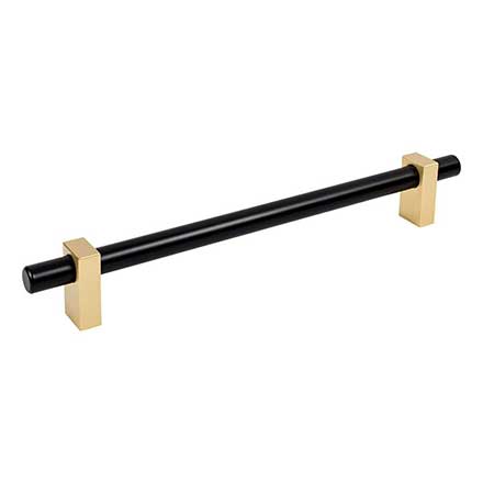 Jeffrey Alexander [478-12MBBG] Die Cast Zinc Appliance/Door Pull Handle - Larkin 1 Series - Matte Black &amp; Brushed Gold Finish - 12&quot; C/C - 15 3/16&quot; L