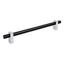 Jeffrey Alexander [478-12MBPC] Die Cast Zinc Appliance/Door Pull Handle - Larkin 1 Series - Matte Black &amp; Polished Chrome Finish - 12&quot; C/C - 15 3/16&quot; L