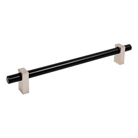 Jeffrey Alexander [478-12MBSN] Die Cast Zinc Appliance/Door Pull Handle - Larkin 1 Series - Matte Black &amp; Satin Nickel Finish - 12&quot; C/C - 15 3/16&quot; L