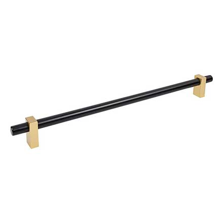 Jeffrey Alexander [478-18MBBG] Die Cast Zinc Appliance/Door Pull Handle - Larkin 2 Series - Matte Black &amp; Brushed Gold Finish - 18&quot; C/C - 21 3/16&quot; L