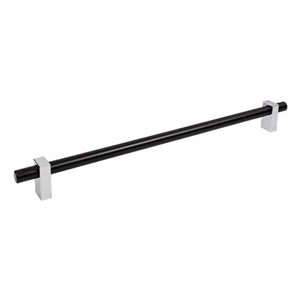 Jeffrey Alexander [478-18MBPC] Die Cast Zinc Appliance/Door Pull Handle - Larkin 2 Series - Matte Black &amp; Polished Chrome Finish - 18&quot; C/C - 21 3/16&quot; L