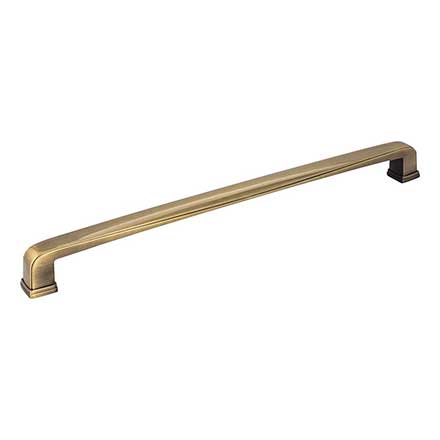 Jeffrey Alexander [1092-12AB] Die Cast Zinc Appliance/Door Pull Handle - Milan 1 Series - Brushed Antique Brass Finish - 12&quot; C/C - 12 13/16&quot; L