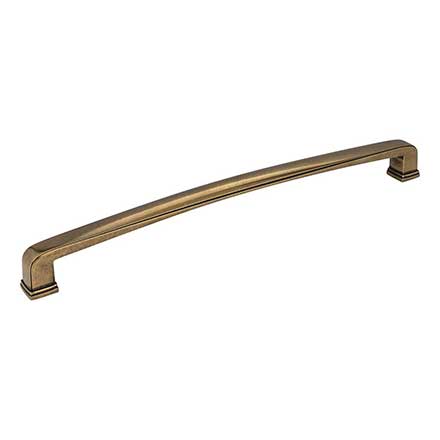 Jeffrey Alexander [1092-12AEM] Die Cast Zinc Appliance/Door Pull Handle - Milan 1 Series - Lightly Distressed Antique Brass Finish - 12&quot; C/C - 12 13/16&quot; L