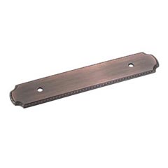 Jeffrey Alexander [B812-96R-DBAC] Die Cast Zinc Cabinet Pull Backplate - Rope Edge - Brushed Oil Rubbed Bronze Finish - 96mm C/C - 6&quot; L