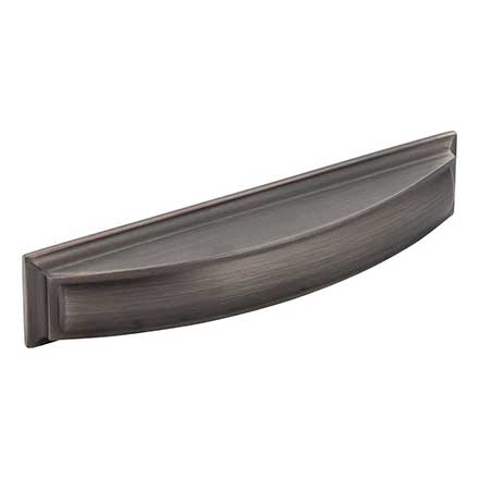 Jeffrey Alexander [436-128BNBDL] Die Cast Zinc Cabinet Cup Pull - Annadale Series - Brushed Pewter Finish - 128mm Centers - 6 1/4&quot; L