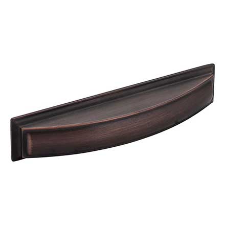 Jeffrey Alexander [436-128DBAC] Die Cast Zinc Cabinet Cup Pull - Annadale Series - Brushed Oil Rubbed Bronze Finish - 128mm Centers - 6 1/4&quot; L
