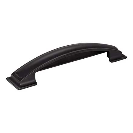 Jeffrey Alexander [436-128MB] Die Cast Zinc Cabinet Cup Pull - Annadale Series - Matte Black Finish - 128mm Centers - 6 1/4&quot; L
