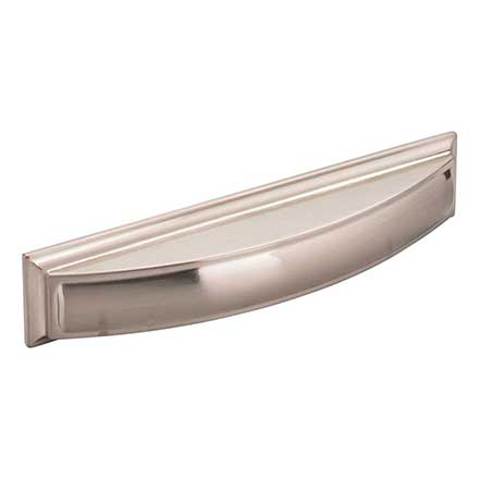 Jeffrey Alexander [436-128SN] Die Cast Zinc Cabinet Cup Pull - Annadale Series - Satin Nickel Finish - 128mm Centers - 6 1/4&quot; L