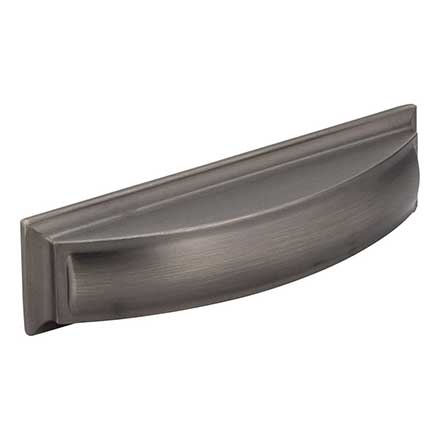 Jeffrey Alexander [436-96BNBDL] Die Cast Zinc Cabinet Cup Pull - Annadale Series - Brushed Pewter Finish - 96mm Centers - 5&quot; L