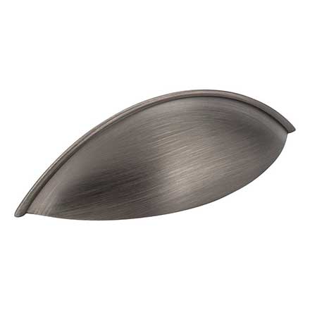 Jeffrey Alexander [8236-BNBDL] Die Cast Zinc Cabinet Cup Pull - Bordeaux Series - Brushed Pewter Finish - 96mm Centers - 5&quot; L