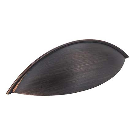 Jeffrey Alexander [8236DBAC] Die Cast Zinc Cabinet Cup Pull - Bordeaux Series - Brushed Oil Rubbed Bronze Finish - 96mm Centers - 5" L