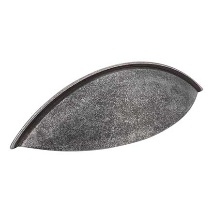 Jeffrey Alexander [8236SIM] Die Cast Zinc Cabinet Cup Pull - Bordeaux Series - Distressed Antique Silver Finish - 96mm Centers - 5" L