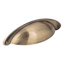 Jeffrey Alexander [8233-AB] Die Cast Zinc Cabinet Cup Pull - Lyon Series - Brushed Antique Brass Finish - 3&quot; Centers - 4 15/16&quot; L