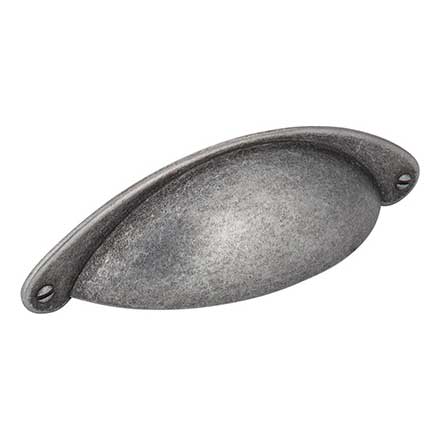 Jeffrey Alexander [8233SIM] Die Cast Zinc Cabinet Cup Pull - Lyon Series - Distressed Antique Silver Finish - 3" Centers - 4 15/16" L