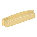 Jeffrey Alexander [141-128BG] Die Cast Zinc Cabinet Cup Pull - Renzo Series - Brushed Gold Finish - 128mm C/C - 5 7/8&quot; L