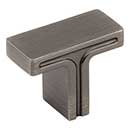 Jeffrey Alexander [867BNBDL] Die Cast Zinc Cabinet T Knob - Anwick Series - Brushed Pewter Finish - 1 3/8&quot; L