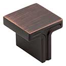 Jeffrey Alexander [867L-DBAC] Die Cast Zinc Cabinet Knob - Anwick Series - Brushed Oil Rubbed Bronze Finish - 1 1/8&quot; Sq.