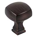 Jeffrey Alexander [278DBAC] Die Cast Zinc Cabinet Knob - Audrey Series - Brushed Oil Rubbed Bronze Finish - 1 1/8" Sq.