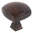 Jeffrey Alexander [278L-DBAC] Die Cast Zinc Cabinet Knob - Audrey Series - Brushed Oil Rubbed Bronze Finish - 1 3/8" Sq.