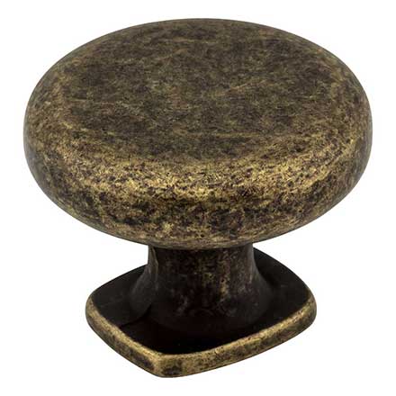 Jeffrey Alexander [MO6303ABM-D] Die Cast Zinc Cabinet Knob - Belcastel 1 Series - Distressed Antique Brass Finish - 1 3/8" Dia.