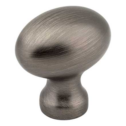 Jeffrey Alexander [3990-BNBDL] Die Cast Zinc Cabinet Knob - Football - Bordeaux Series - Brushed Pewter Finish - 1 3/16" L