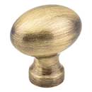 Jeffrey Alexander [3990AB] Die Cast Zinc Cabinet Knob - Football - Bordeaux Series - Brushed Antique Brass Finish - 1 3/16&quot; L