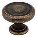 Jeffrey Alexander [117ABM-D] Die Cast Zinc Cabinet Knob - Bremen 1 Series - Distressed Antique Brass Finish - 1 1/4" Dia.