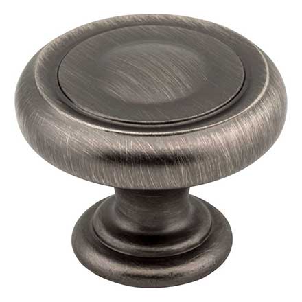 Jeffrey Alexander [117BNBDL] Die Cast Zinc Cabinet Knob - Bremen 1 Series - Brushed Pewter Finish - 1 1/4" Dia.
