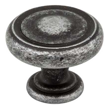 Jeffrey Alexander [117SIM] Die Cast Zinc Cabinet Knob - Bremen 1 Series - Distressed Antique Silver Finish - 1 1/4&quot; Dia.