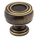 Jeffrey Alexander [127ABSB] Die Cast Zinc Cabinet Knob - Bremen 2 Series - Antique Brushed Satin Brass Finish - 1 3/16&quot; Dia.