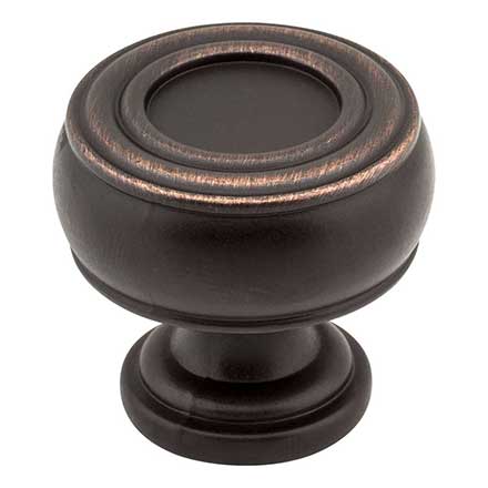 Jeffrey Alexander [127DBAC] Die Cast Zinc Cabinet Knob - Bremen 2 Series - Brushed Oil Rubbed Bronze Finish - 1 3/16" Dia.