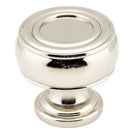 Jeffrey Alexander [127NI] Die Cast Zinc Cabinet Knob - Bremen 2 Series - Polished Nickel Finish - 1 3/16" Dia.