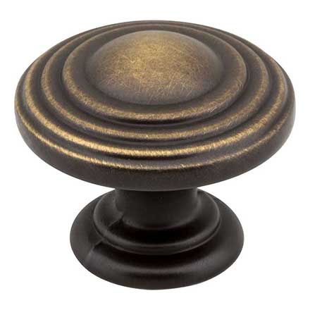 Jeffrey Alexander [137ABSB] Die Cast Zinc Cabinet Knob - Bremen 2 Series - Antique Brushed Satin Brass Finish - 1 1/4&quot; Dia.