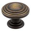 Jeffrey Alexander [137ABSB] Die Cast Zinc Cabinet Knob - Bremen 2 Series - Antique Brushed Satin Brass Finish - 1 1/4&quot; Dia.