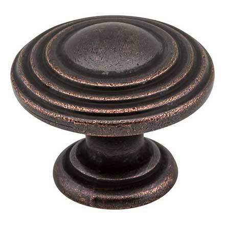 Jeffrey Alexander [137DMAC] Die Cast Zinc Cabinet Knob - Bremen 2 Series - Distressed Oil Rubbed Bronze Finish - 1 1/4&quot; Dia.