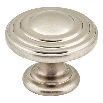 Jeffrey Alexander [137SN] Die Cast Zinc Cabinet Knob - Bremen 2 Series - Satin Nickel Finish - 1 1/4&quot; Dia.