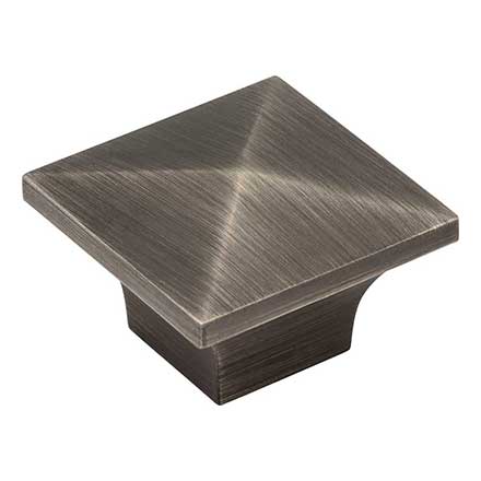 Jeffrey Alexander [595BNBDL] Die Cast Zinc Cabinet Knob - Cairo Series - Brushed Pewter Finish - 1 1/4&quot; Sq.
