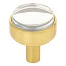 Jeffrey Alexander [775BG] Acrylic Cabinet Knob - Carmen Series - Clear - Brushed Gold Finish Stem - 1 1/8&quot; Dia.
