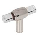 Jeffrey Alexander [775L-NI] Acrylic Cabinet T-Knob - Carmen Series - Clear - Polished Nickel Finish Stem - 2" L