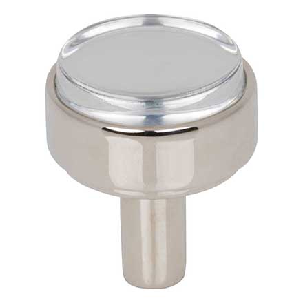 Jeffrey Alexander [775NI] Acrylic Cabinet Knob - Carmen Series - Clear - Polished Nickel Finish Stem - 1 1/8&quot; Dia.